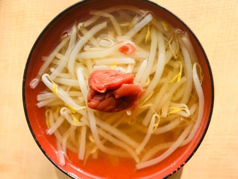【最北レシピ】もやしと梅のサッパリ中華スープ